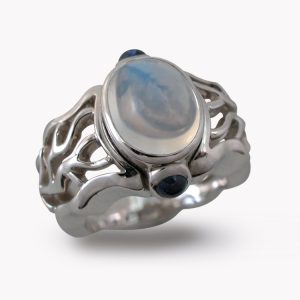 Item #20002 Moonstone Triple Flowing Lines Ring
