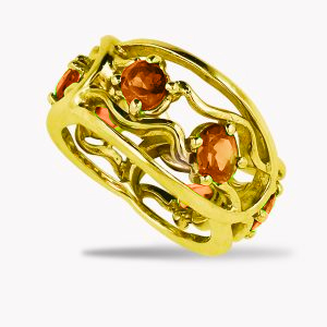 Item #20571, Open Flowing Lines Eternity Ring in 18kt Yellow Gold