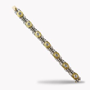 Callista Flowing Lines 20073 Yellow Gold & Stailness Steel Moonstone Bracelet
