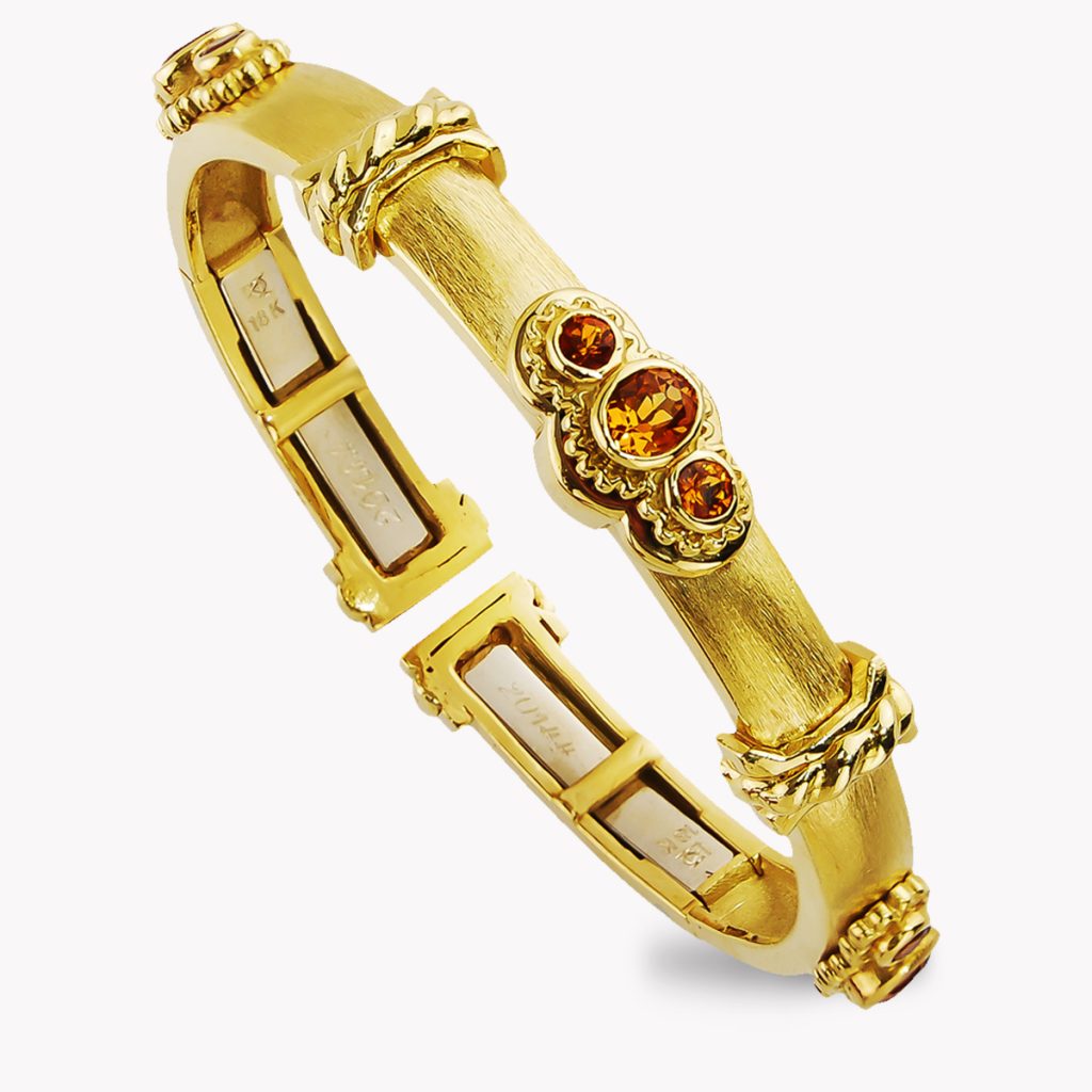 20144 Designer Citrine Callista Bangle in Yellow Gold