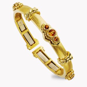 20144 Designer Citrine Callista Bangle in Yellow Gold
