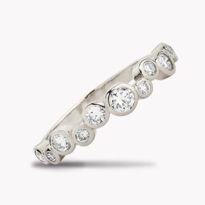 22011 Single Row Diamond Cascade Band White Gold