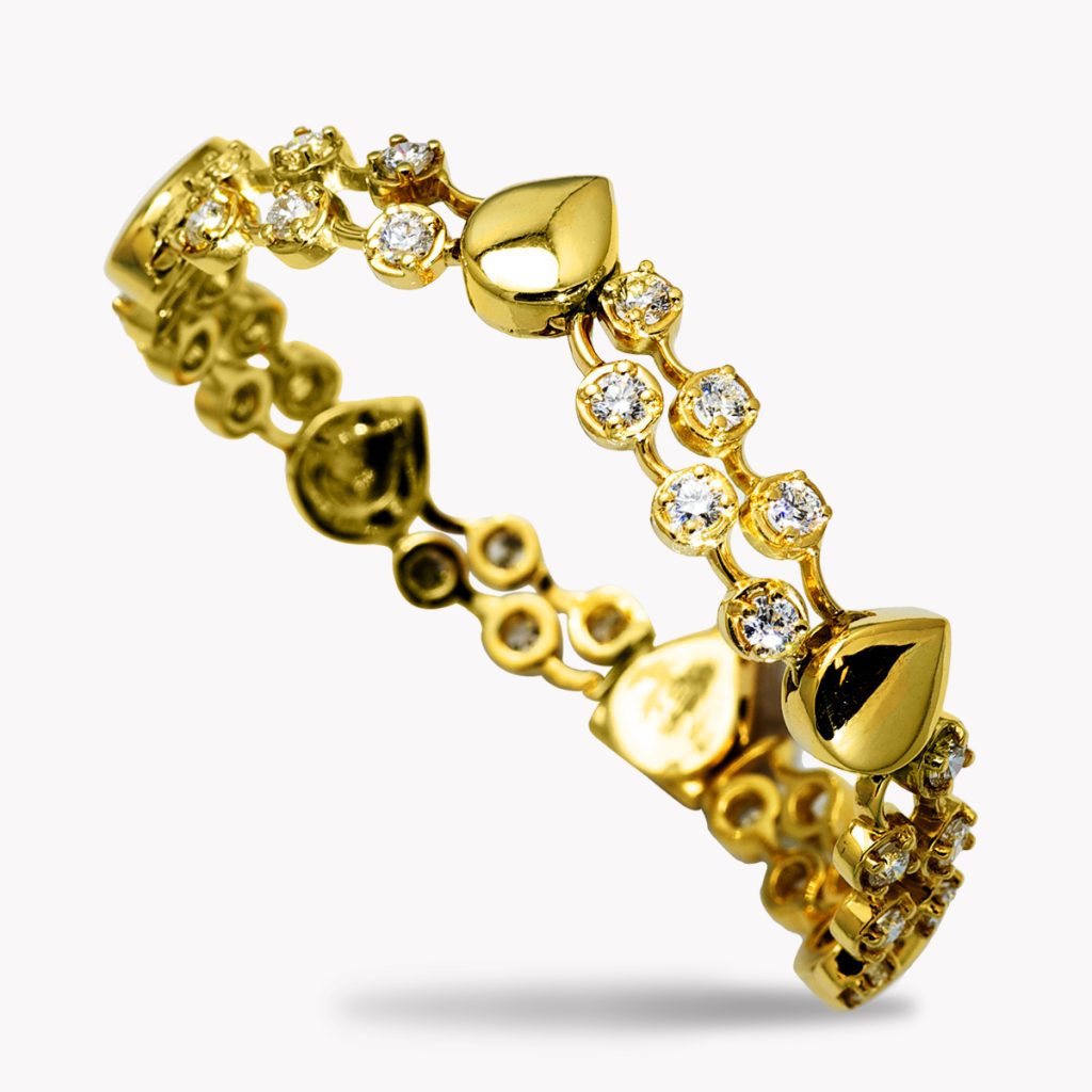 Item #22102 Designer Diamond Bracelet in Yellow Gold
