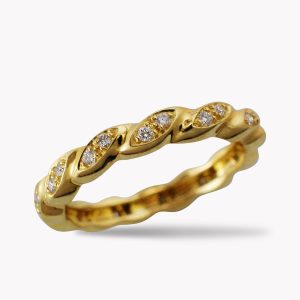 Flowing Lines Yellow Gold Diamond Eternity Band, Item #22273
