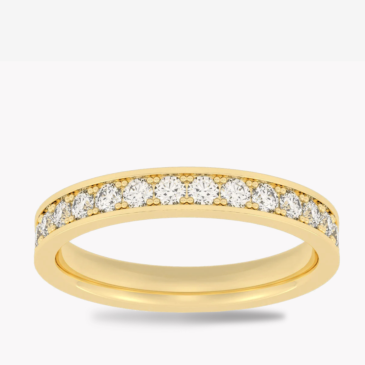 Yellow Gold Half Hoop 0.75cts Diamond Eternity Ring