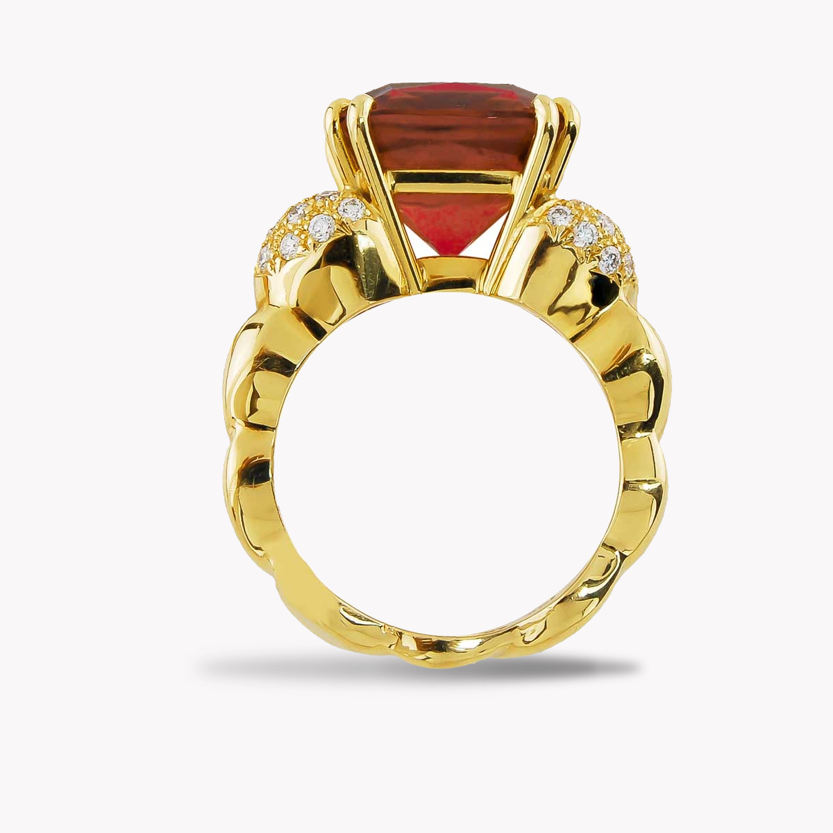 Rubellite & Diamond Cocktail Ring - Image 2
