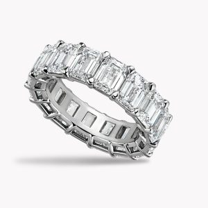 Emerald Cut Platinum Diamond Eternity Band, Item #23238