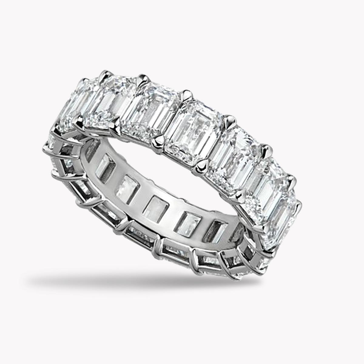 Emerald Cut Platinum Diamond Eternity Band, Item #23238