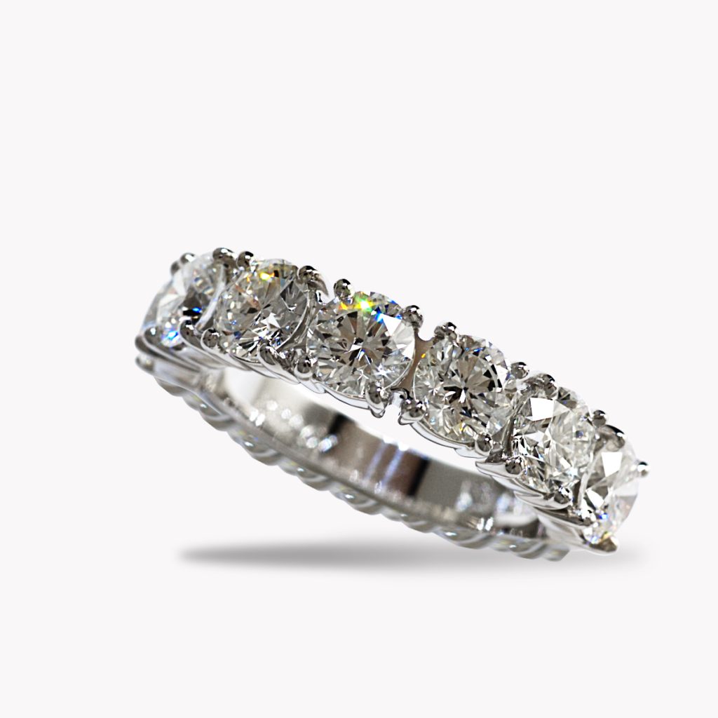 Round Cut 4.78cts Diamond Platinum Eternity Band, Item #23245