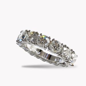 Round Cut 4.78cts Diamond Platinum Eternity Band, Item #23245