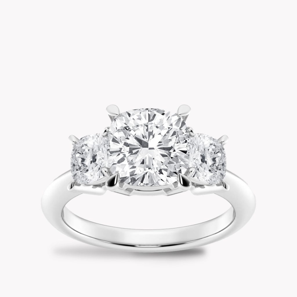 23396 Three Stone Diamond Engagement Ring in Platinum