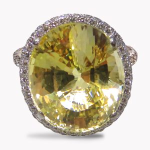 23420 Yellow Sapphire Diamond Cocktail IRng i White Gold
