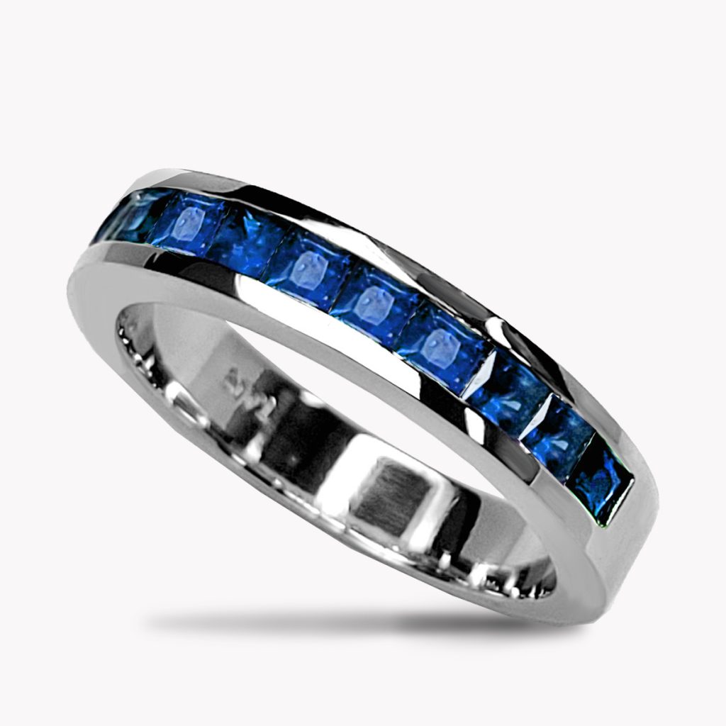 Sapphire Eternity Band in Platinum