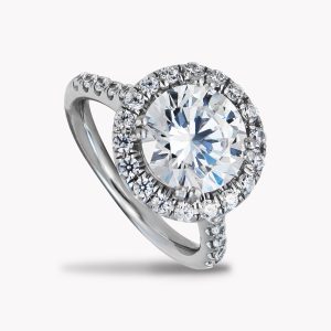 23766 Classic Diamond Engagement Ring with Diamond Halo