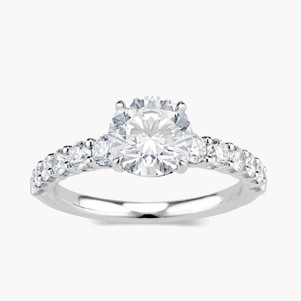 24798 Classic Diamond Engagement Ring in White Gold