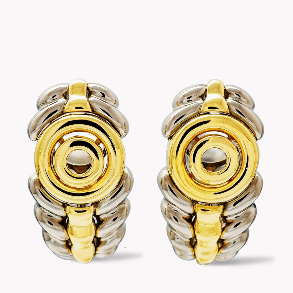 20289 Callista Earclips in Stainless Steel & Yellow Gold