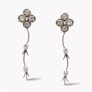 22465 Cascade Diamond Dangle Drop Earrings in White Gold