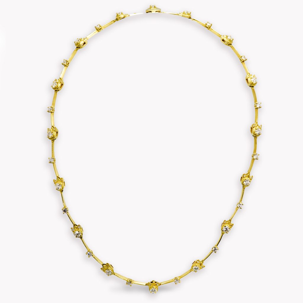Item #23119 Tulip Diamond Necklace in Yellow Gold