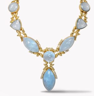 23477 One of a Kind Opal Diamond & Yellow Gold Necklace