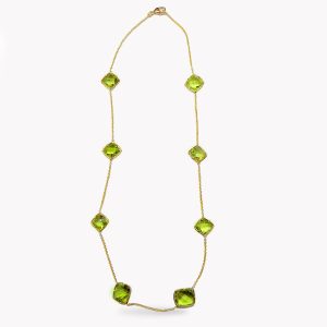 Item #23565 Green Citrines by the Yerad on a Yellow Gold Chain