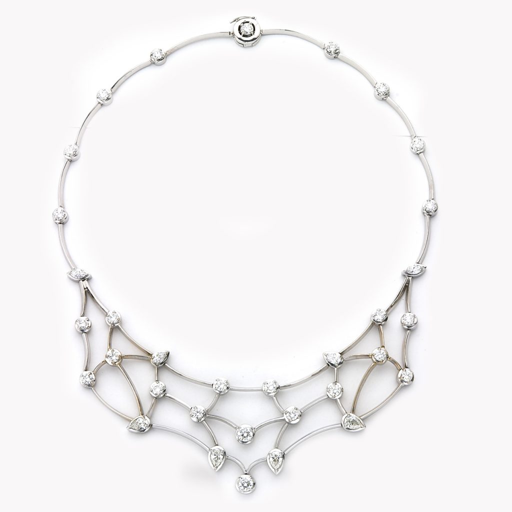 Item #23572 Planetary Diamond Constellation Necklace in White Gold