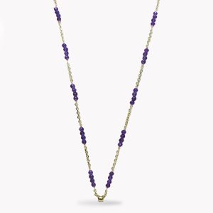 23601 Amethyst Chain Necklace In Yellow Gold