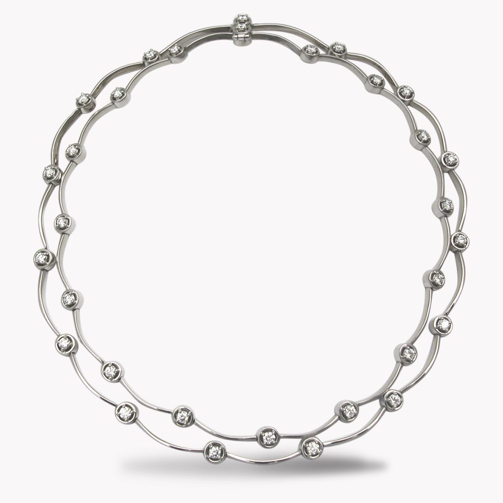 Item #23614 Diamond Cascade Necklace in White Gold