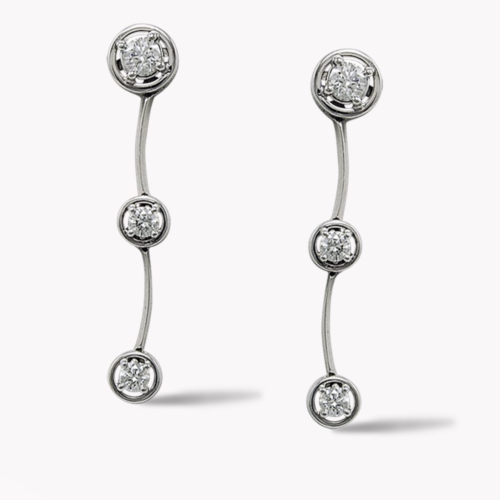23729 Cascade Dangle Drop Earrings in White Gold