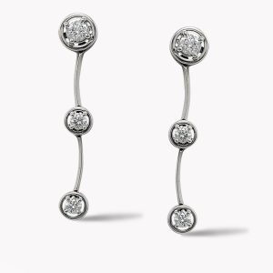 23729 Cascade Dangle Drop Earrings in White Gold
