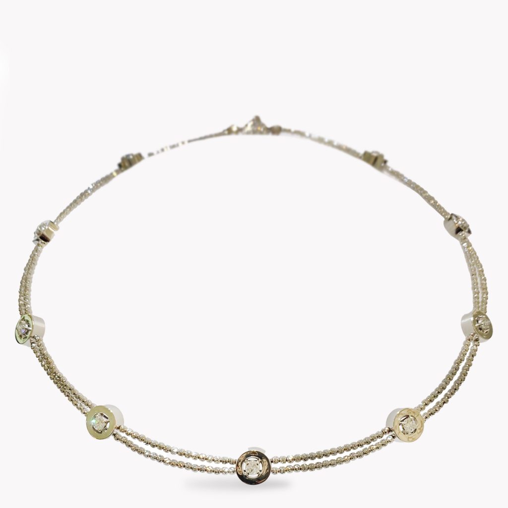 Item #23832 Diamond Necklace with Diamond Cut Beads