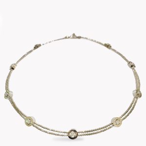 Item #23832 Diamond Necklace with Diamond Cut Beads