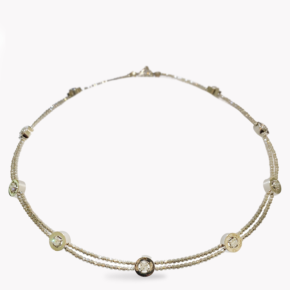 Item #23832 Diamond Necklace with Diamond Cut Beads